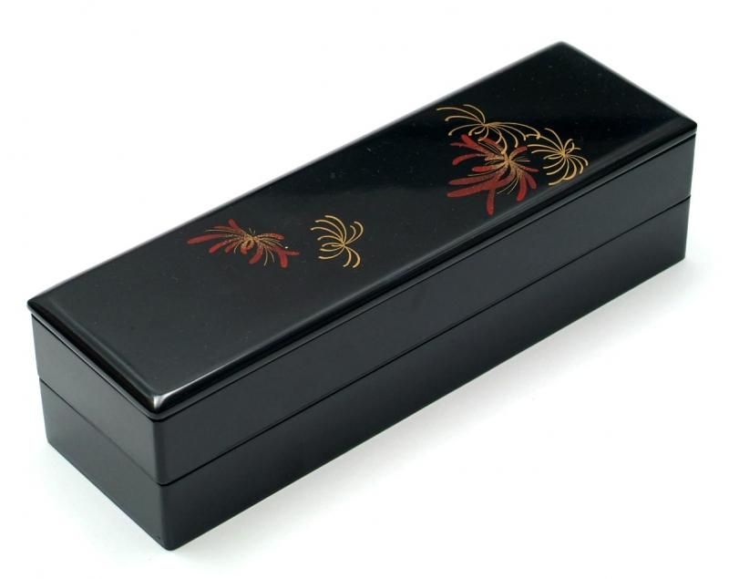 O3969 名品 輪島塗 硯箱 名工 水野秋碧 書道道具 沈金 小菊 墨 硯 道具