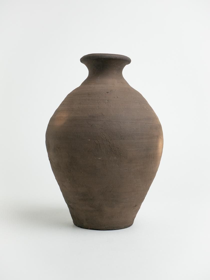 地方の陶芸家・鼎窯・熊谷敏男作・灰かぶり耳付き花入れ＃未使用品