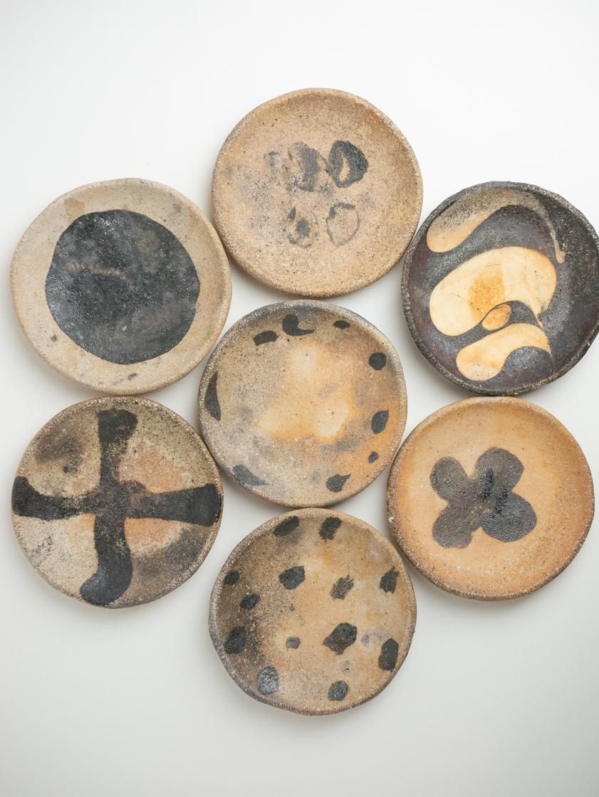 山田洋次 灰釉・八寸皿／浅鉢 碗 陶器 スリップウェア レッドウェア