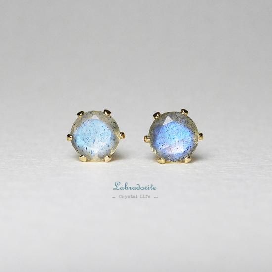 j-9】ピアス ラブラドライト WEB限定》K10ラブラドライトピアス