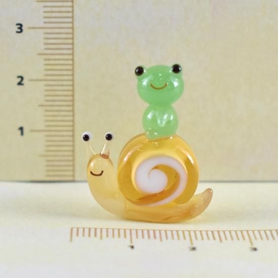 ガラス細工｜カタツムリ乗りカエル｜フォーカートグラスワークス