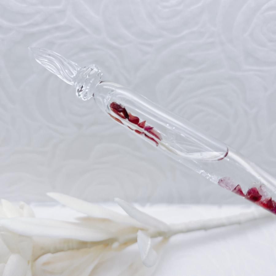 ガラス工房まつぼっくり】 ガラスペン 限定ストームグラス ガーネット