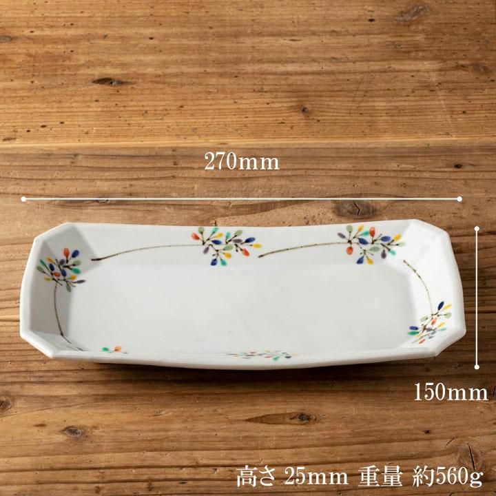 角皿 変形皿 金彩 色絵付け 印判 欠け 窯傷 花文様 ニュウ 歪み 【公式