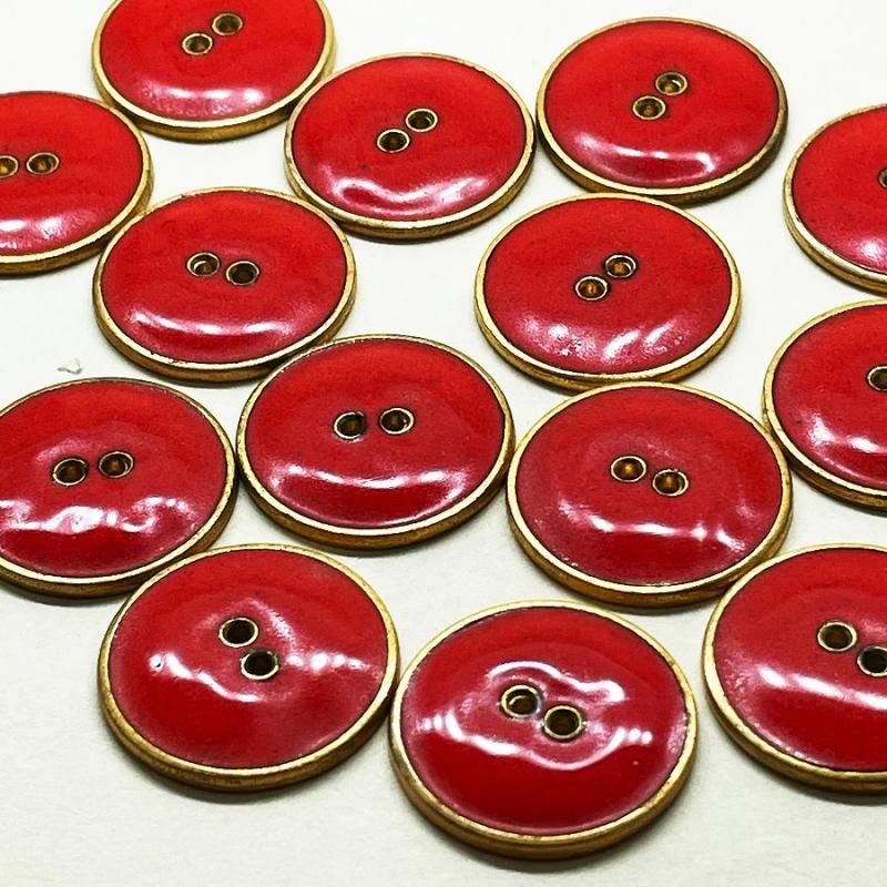 ヴィンテージメタルボタン（ダークオレンジ） | フランスのエナメル