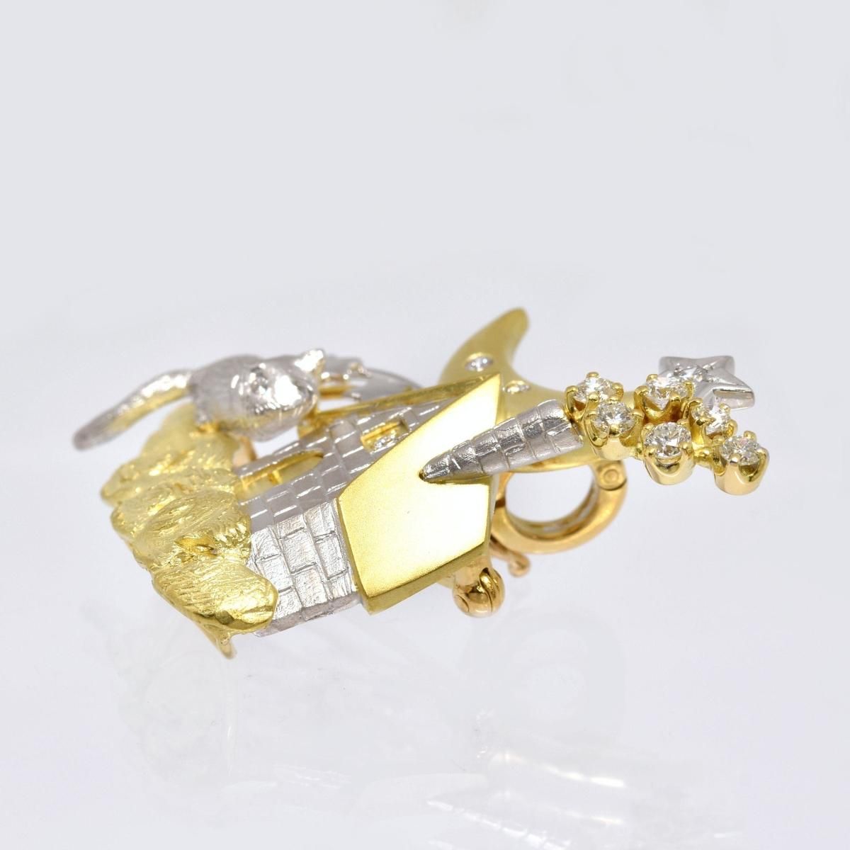 ショーヤマガタブローチk18 pt900 ダイヤ総重量約5.4g 保証書