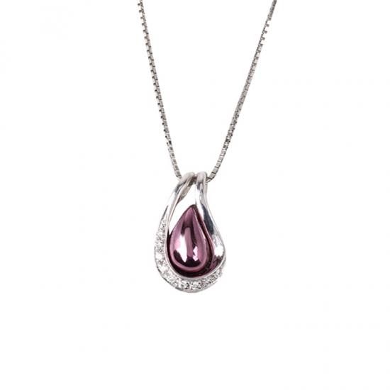 日本初 紫色の18金 K18パープルゴールドペンダントネックレス