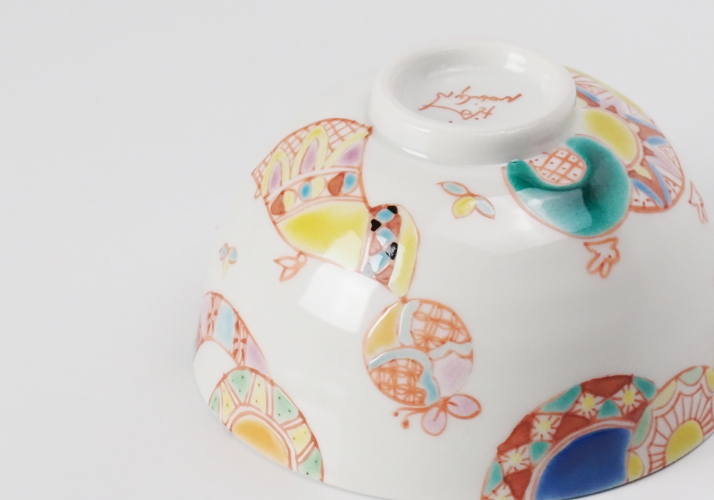 九谷茶碗 保存箱有 M1313 九谷茶碗 保存箱有 M1313 九谷茶碗 保存箱