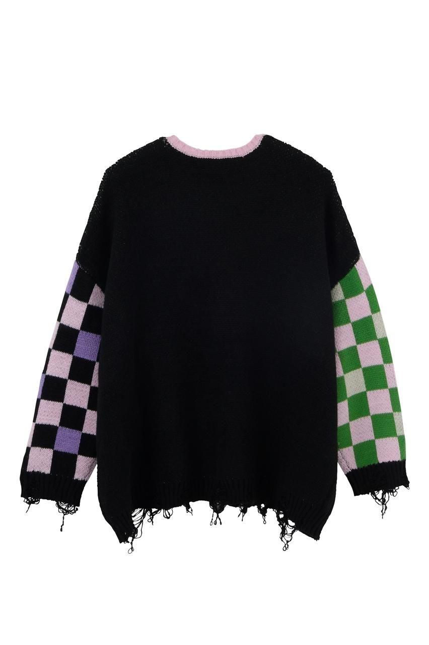 ROYロゴダメージニット - ROY reflect overjoy