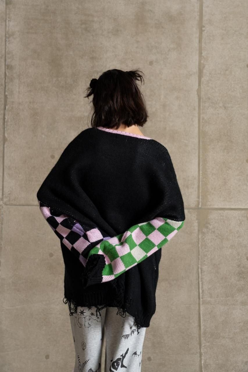 ROYロゴダメージニット - ROY reflect overjoy