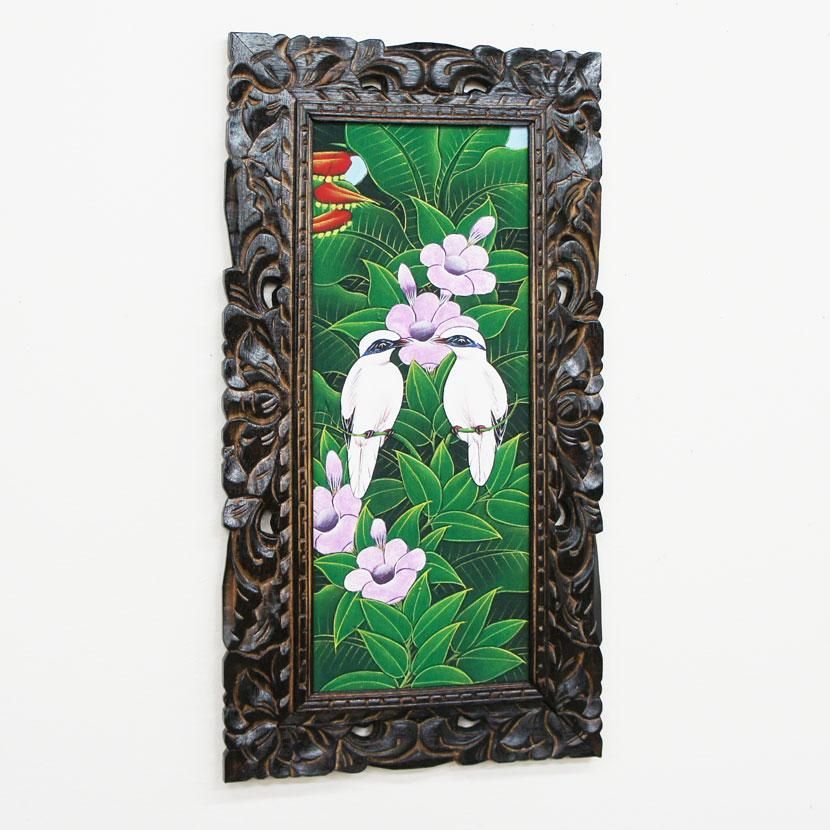 鮮やかで南国チックな飾りやすいサイズのバリ絵画！63/33cm 【公式通販】