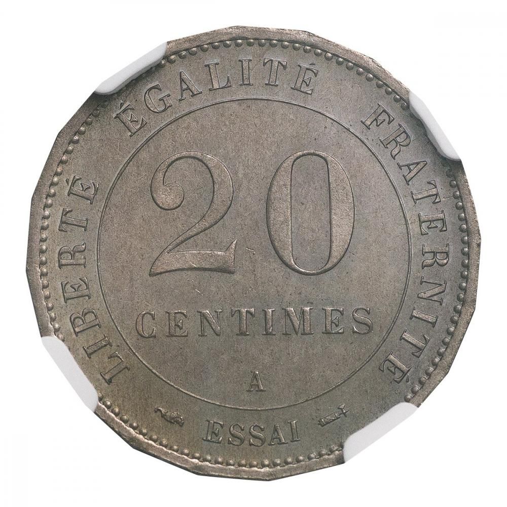 フランス 1887年 20センチューム エッセイ NGC MS65 - セキグチは1964
