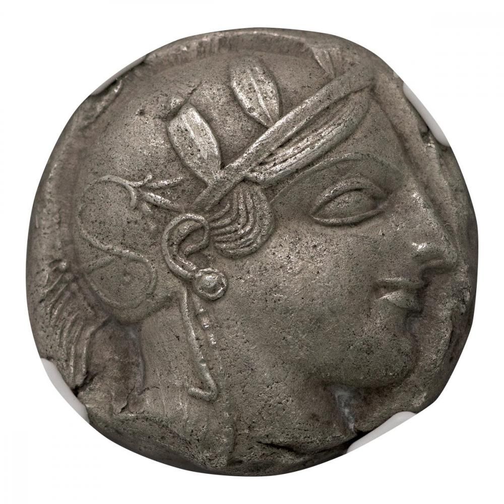 古代ギリシャ ふくろう テトラドラクマ銀貨 アッテカアテネ NGC AU