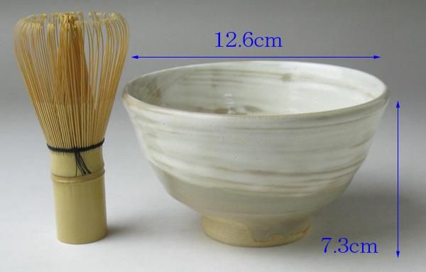 朝日焼燔師刷毛目茶碗 十四代 松林豊斎 造