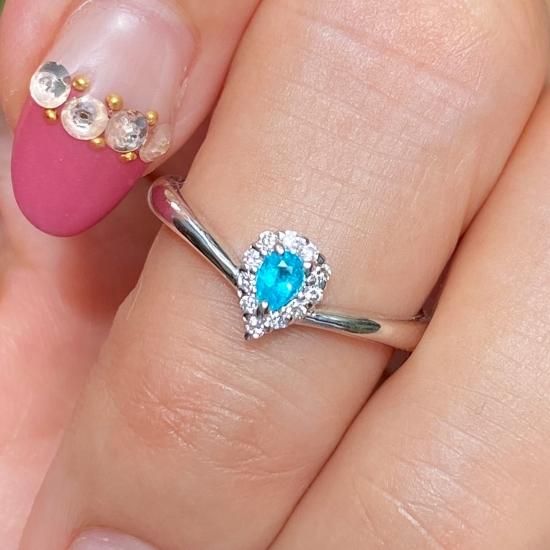 ☆バターリャパライバトルマリン&アヤナスピネル18金&Ptリング☆