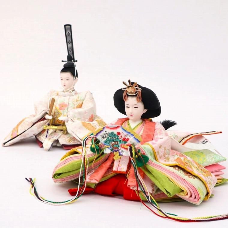 雛人形 小出松寿作 京11番 金彩京刺繍「束ね熨斗に桜」 - 川田芳好堂