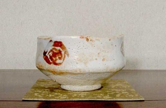 美濃焼 十二代加藤景秋作 絵志野茶碗 無傷 保証 共箱