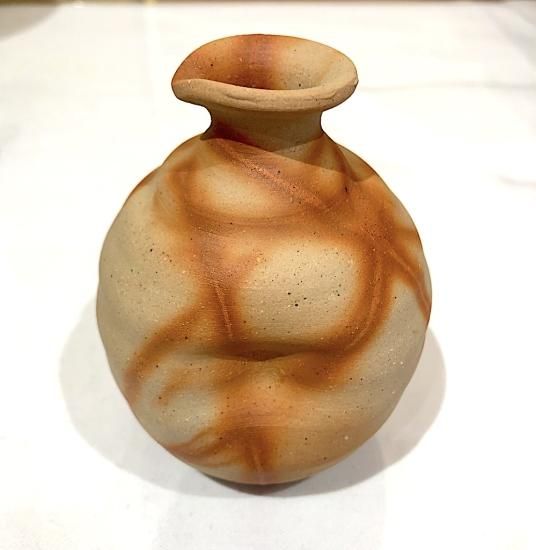 人間国宝伊勢崎淳 備前徳利花生 共箱入