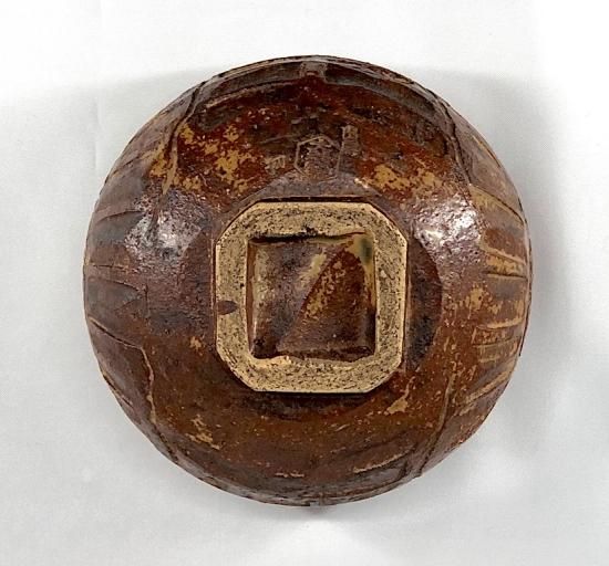 萬祥山焼 大社窯 十一代日野瑞雲作（初代）俵茶碗 在銘 無傷 共箱No115