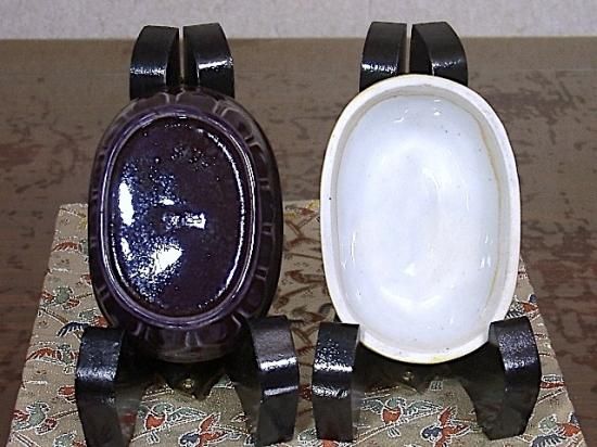 京焼・清水焼 三浦竹泉（初代）作 大獅子 交趾香合 箱合 無傷。