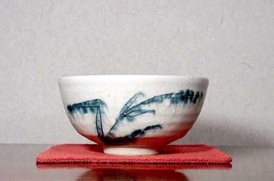 京焼・清水焼 藤平 伸 作 穂文 茶碗 共箱 無傷。