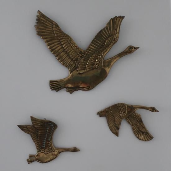 Vintage MCM 3 piece Birds Brass Wall Deco/ビンテージ 真鍮 鳥