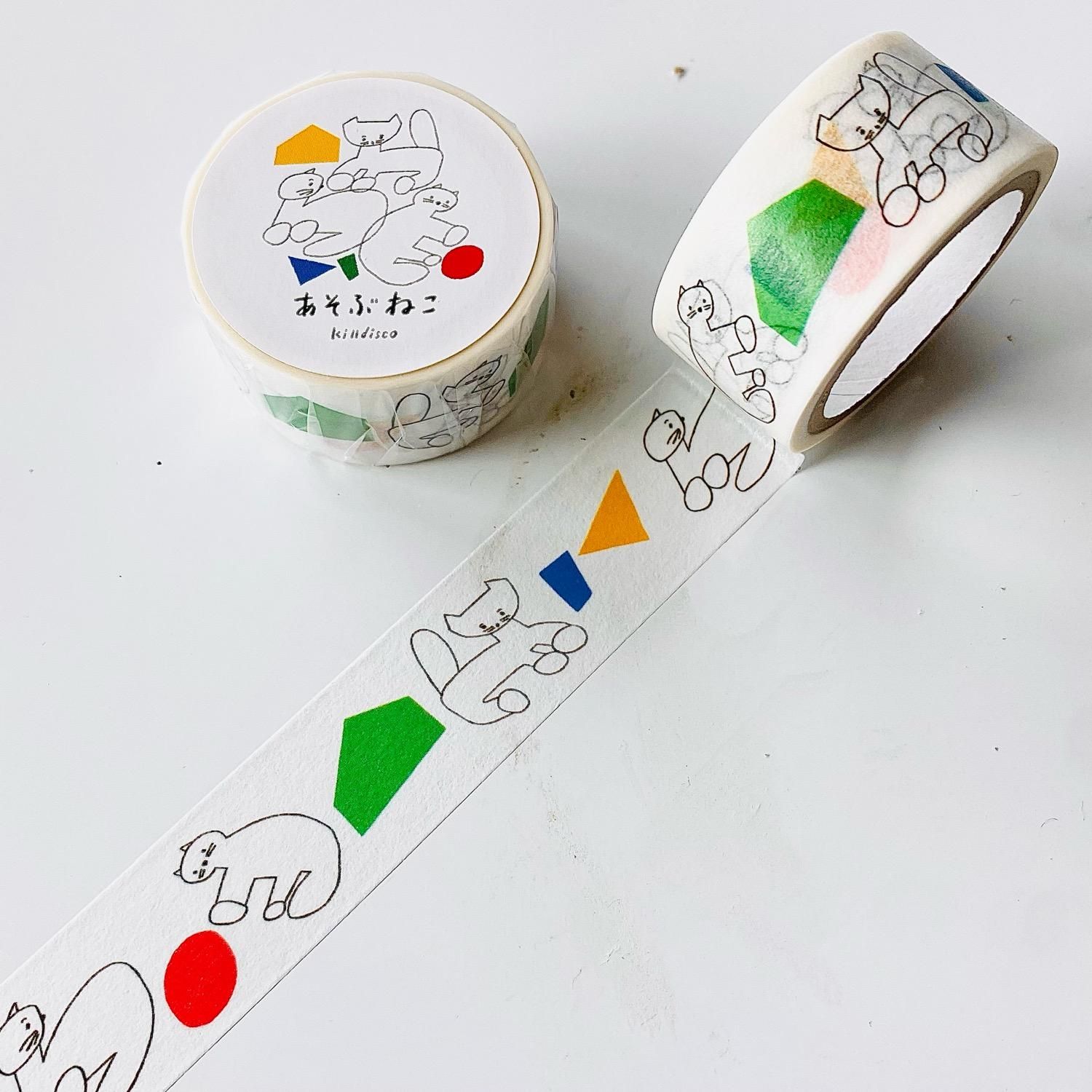 手紙社 killdisco(キルディスコ) マスキングテープ あそぶねこ T-KD-002