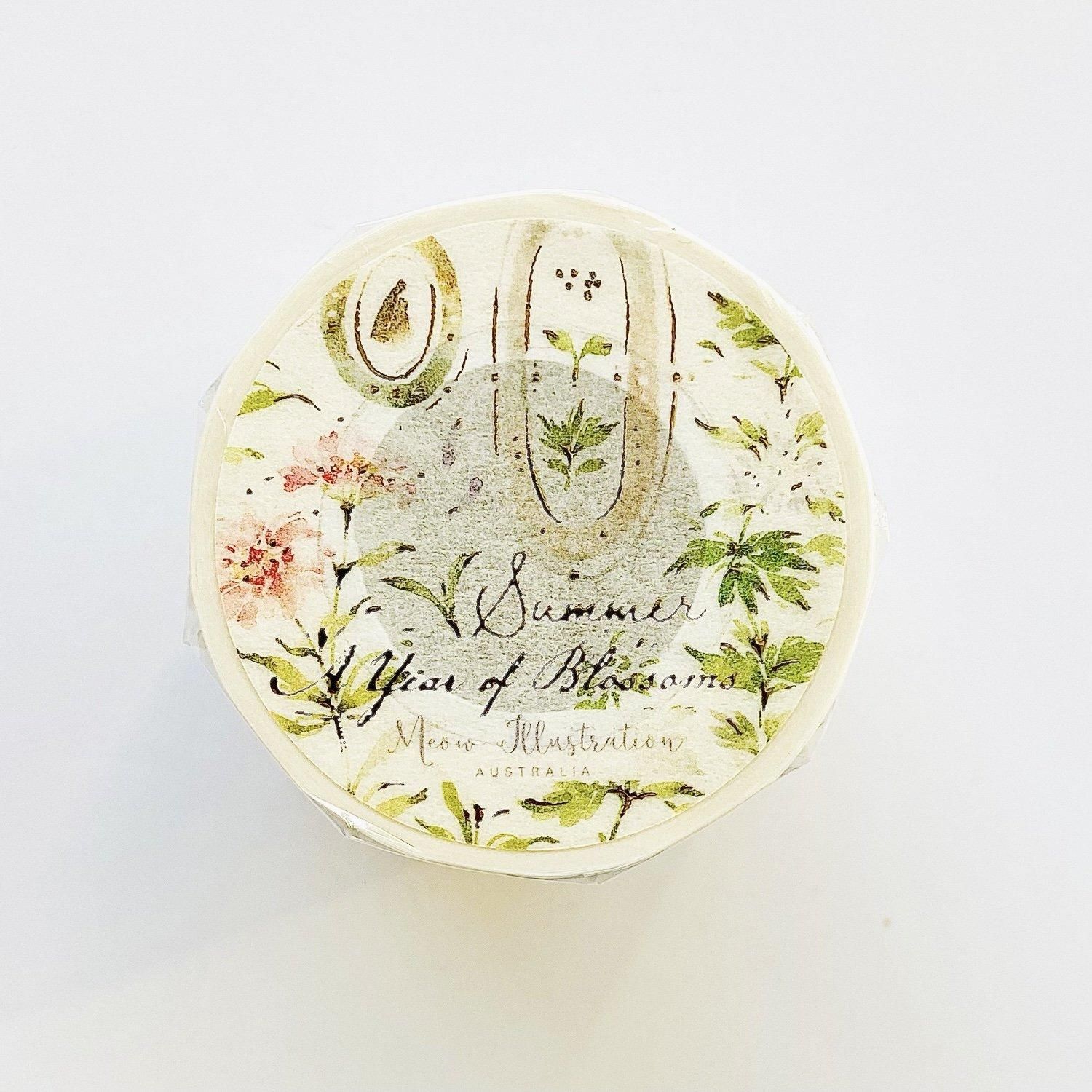 Meow Illustration マスキングテープ A Year of Blossom Summer WATA-098