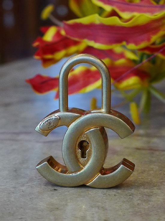 FRANCE antique フランスアンティーク 刻印入 パドロック 鍵付