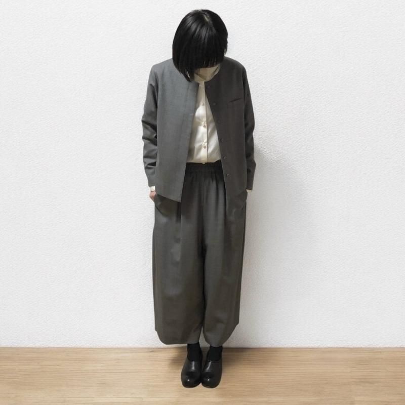 atelier naruse】フォーマルセットアップガウチョパンツ/グレイ - hina