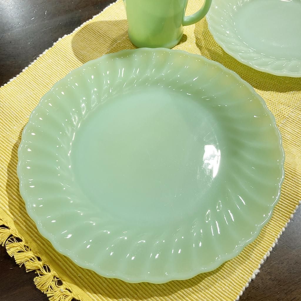 ファイヤーキング ジェダイ ミントグリーン 陶器製 楕円皿