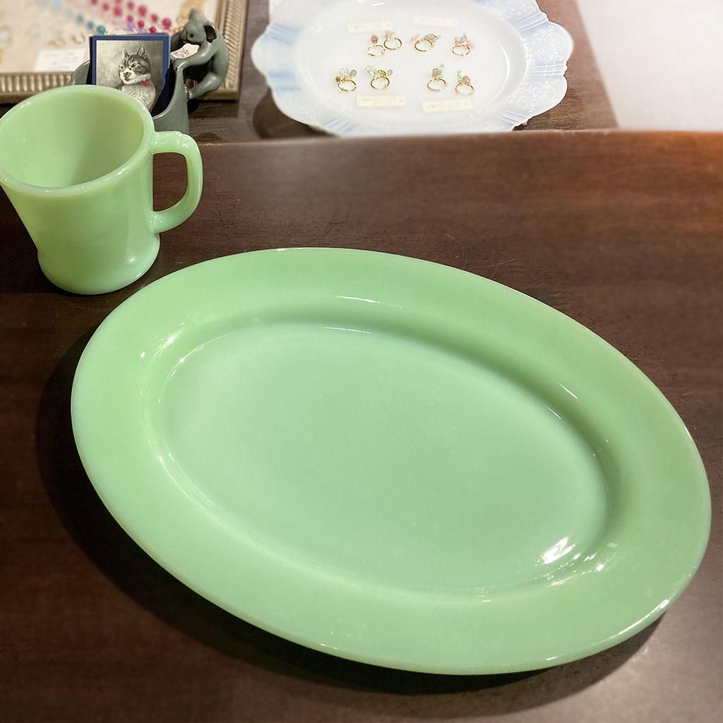 ジェダイ オーバルプレート11インチ 初期GLASS刻印 1940年代前半製造