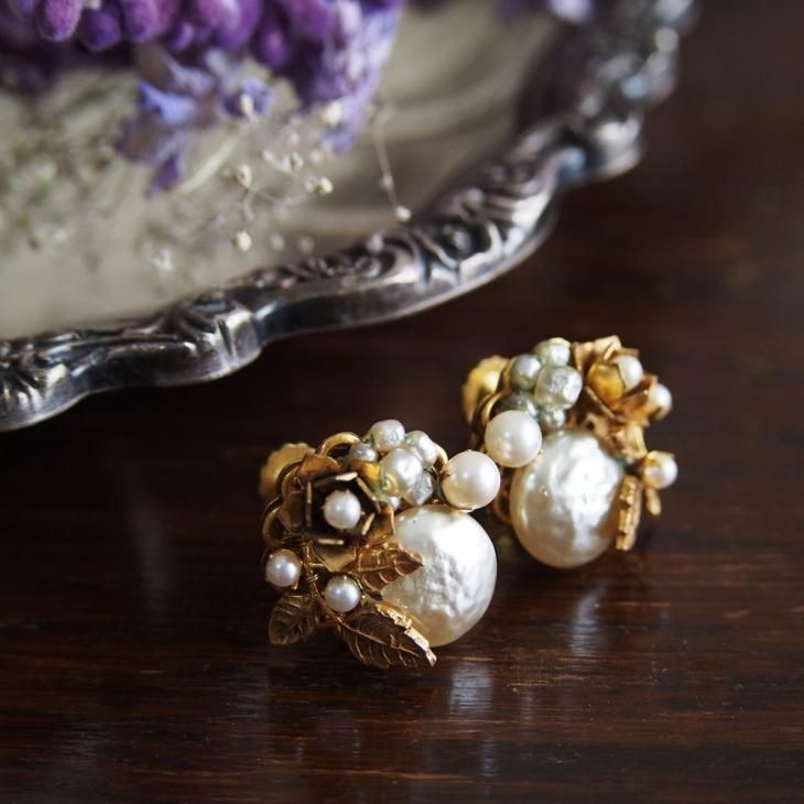 Miriam Haskell ミリアム・ハスケル ゴールドトーン バロックパール