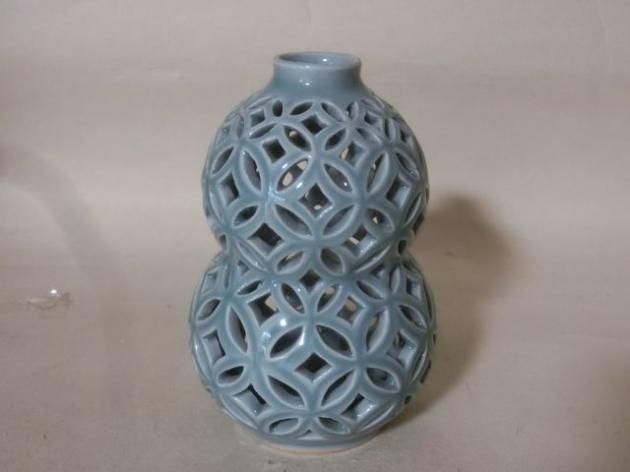 平戸焼青磁七宝透瓢杓立 今村悦山 - 茶道具きよ川［茶器・茶道具