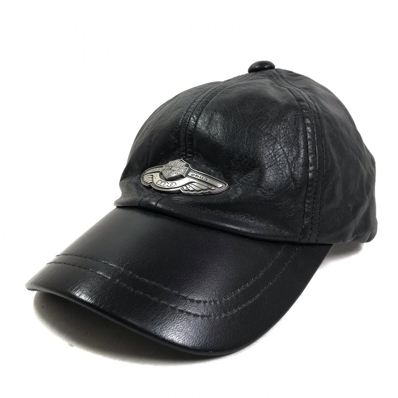 超希少！】ハーレーダビッドソン金属製鷲エンブレム付きキャップ黒