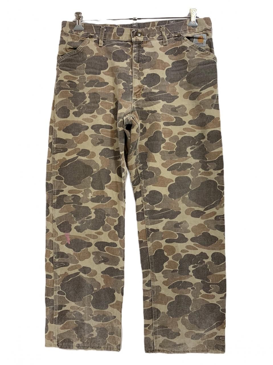 USA製 90s Carhartt Duck Hunter Camo Work Pants カーキ 38×28