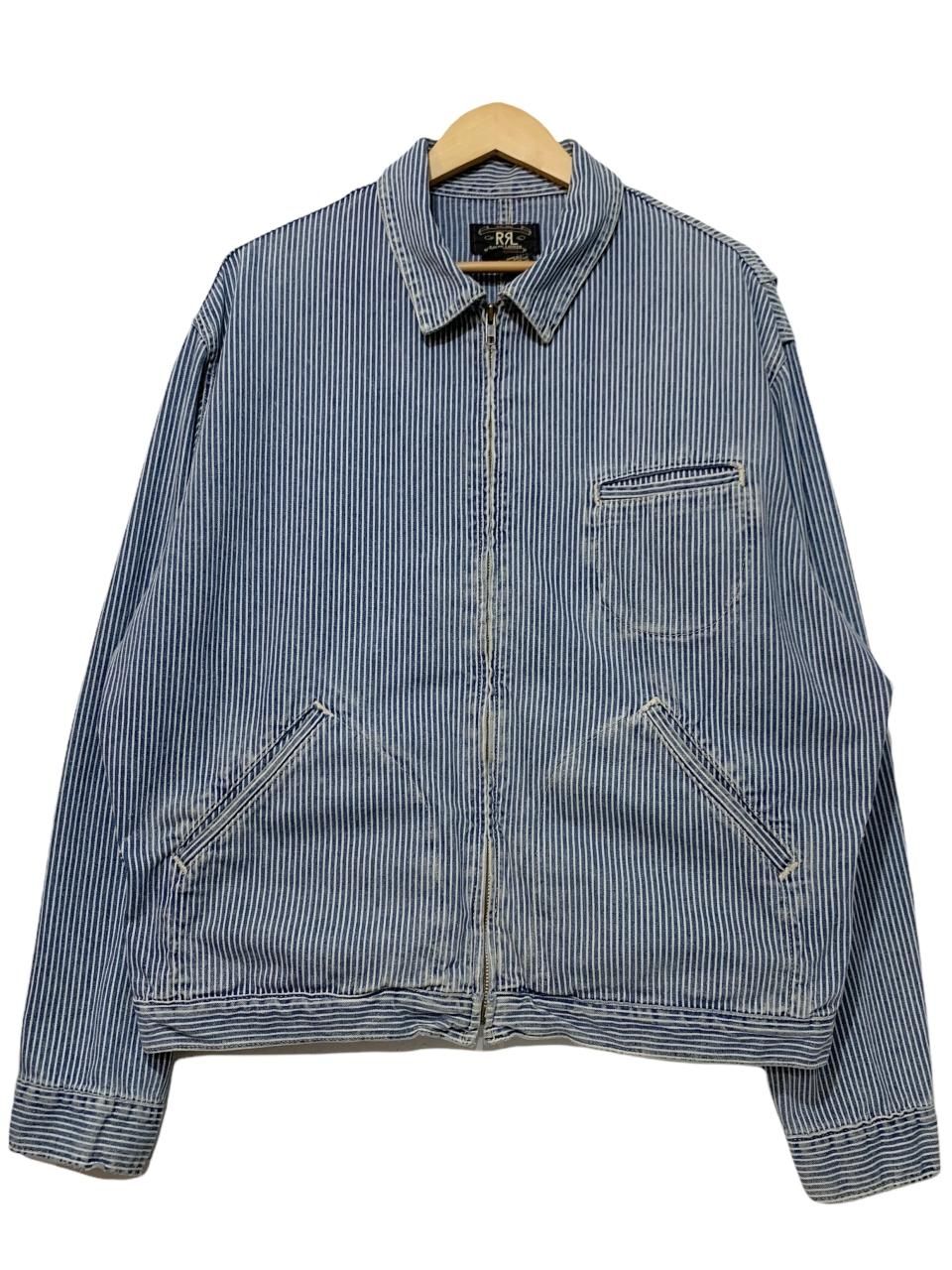 USA製 90s RRL Hickory Stripe Cotton Work Jacket 紺 L 三ツ星タグ