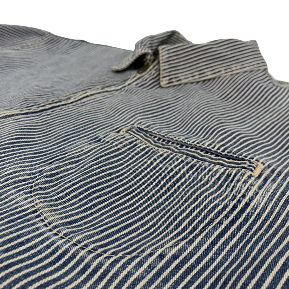 USA製 90s RRL Hickory Stripe Cotton Work Jacket 紺 L 三ツ星タグ