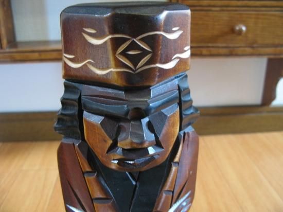 即納！【AINU ART】アイヌ夫婦 木彫エカシ衆長ニポポ 木彫 人形 彫刻