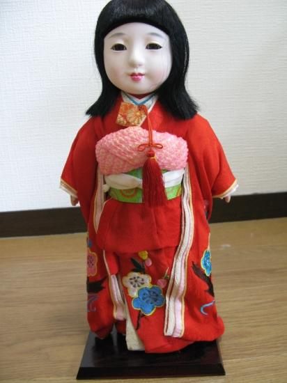伝統的日本人形 市松人形 赤