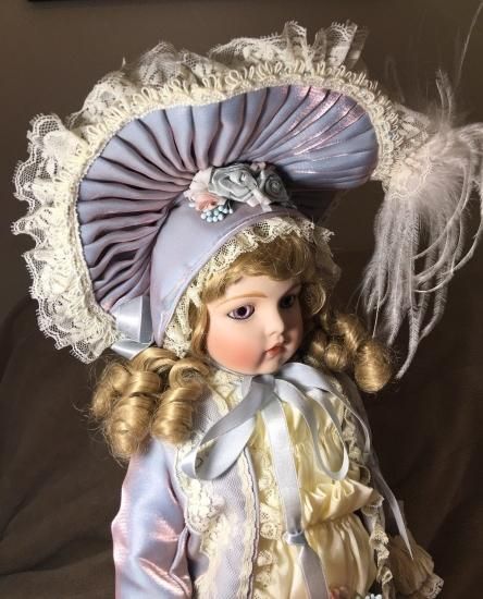 ヴィンテージドール美しいお顔の人形ボンネットガールスリープアイ