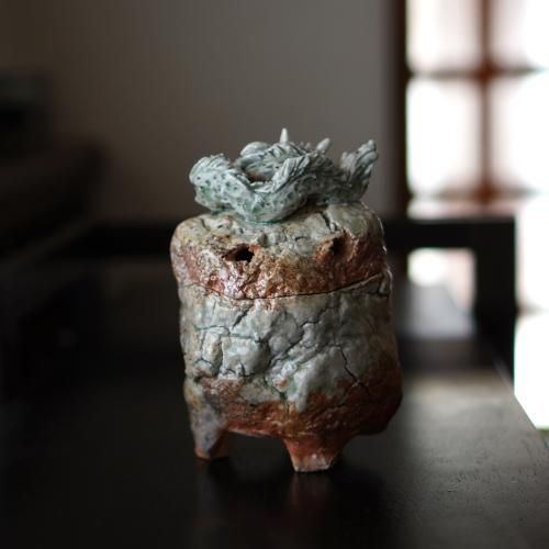伊賀龍香炉（共箱付） 新歓嗣【Galleryてとて】