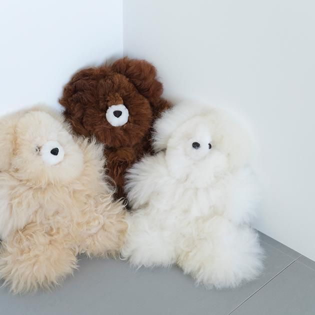 ベージュ熊ぬいぐるみ / アルパカ毛 - インテリア - オブジェ - 女性