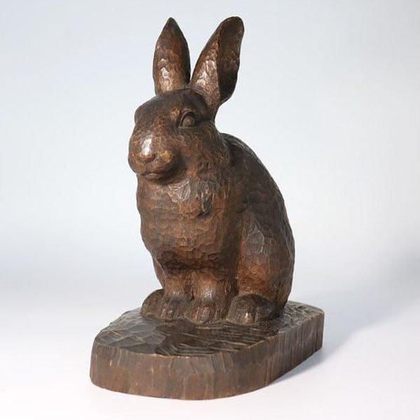 骨董品 兎 陶器製置物 フィギュリン オブジェ 昭和レトロ コレクション