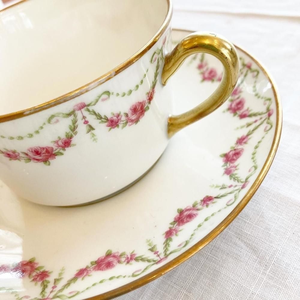 リモージュ アビランド アンティークローズ カップ&ソーサー