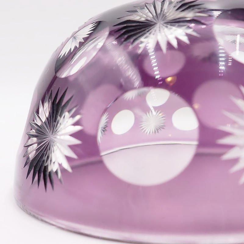 昭和レトロなアンティーク紫切子ガラスボウル