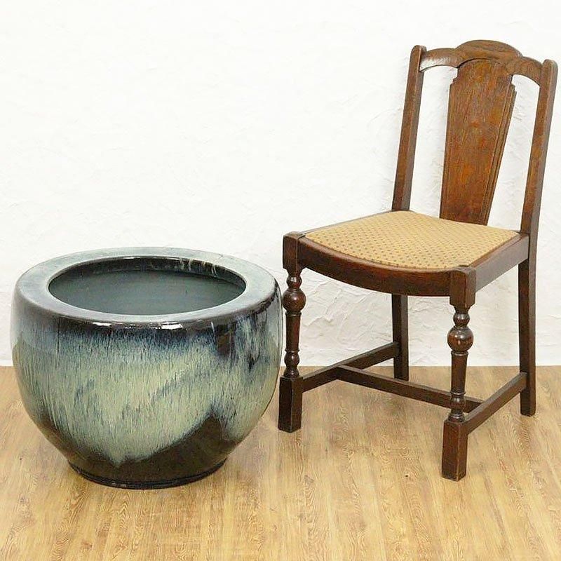 海鼠釉 大火鉢 昭和初期 古民具 アンティーク