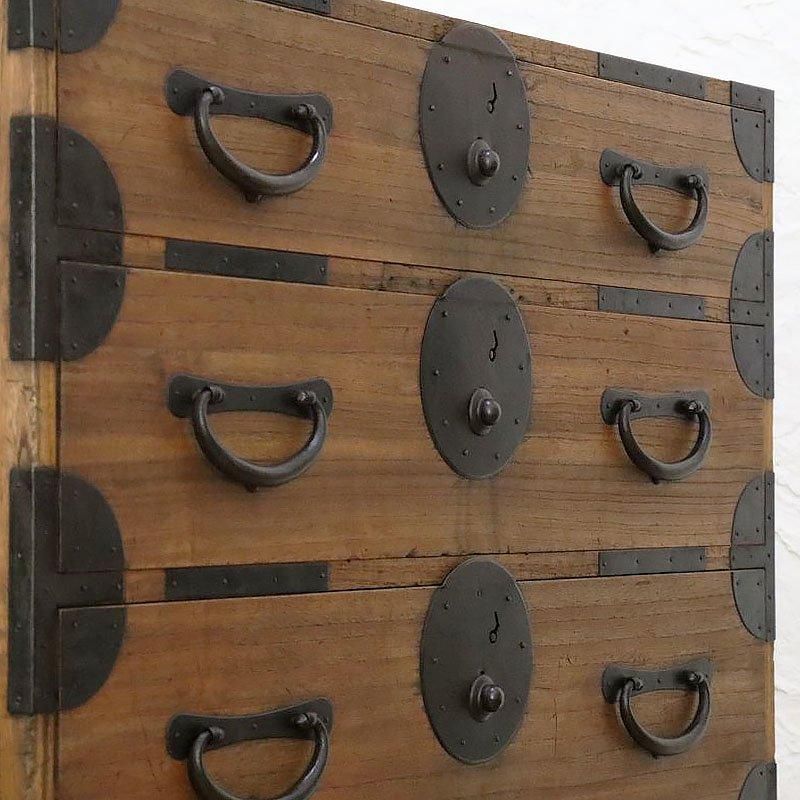 明治大正時代 和箪笥 二段重ね チェスト アンティーク