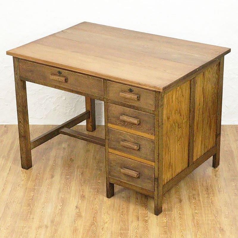 昭和レトロ 古家具 木製文机 4引き出し付き座卓 書斎机 ビンテージ