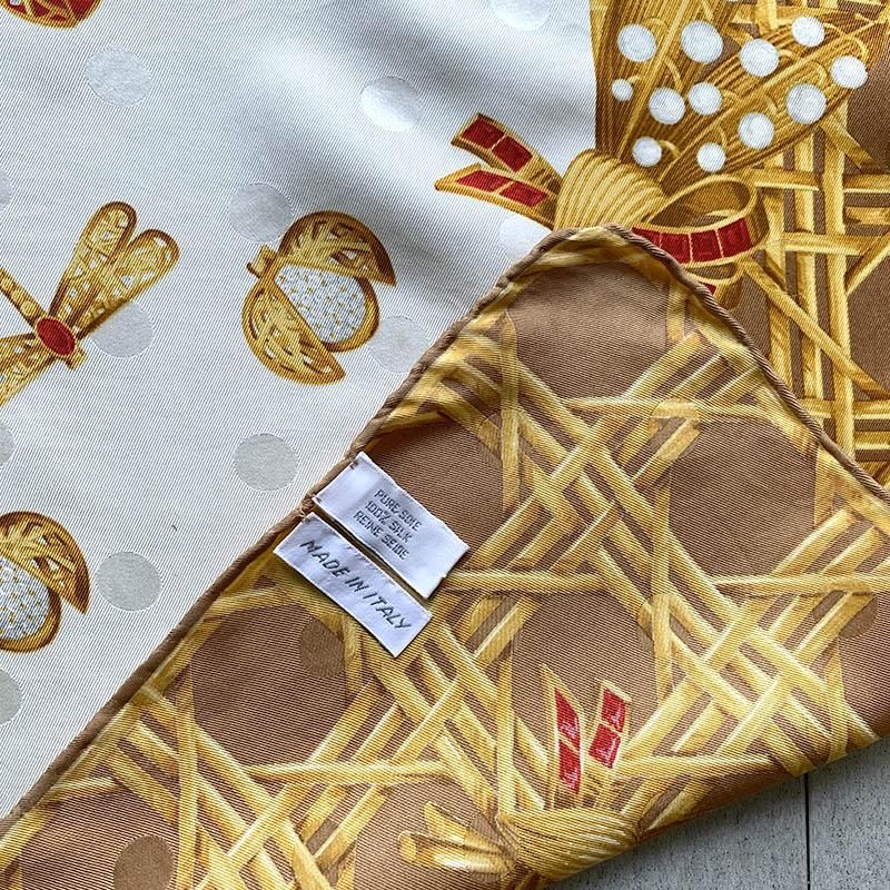 ビンテージ VOGUE MOON スカーフ アート 絵画 シルク100% レトロ