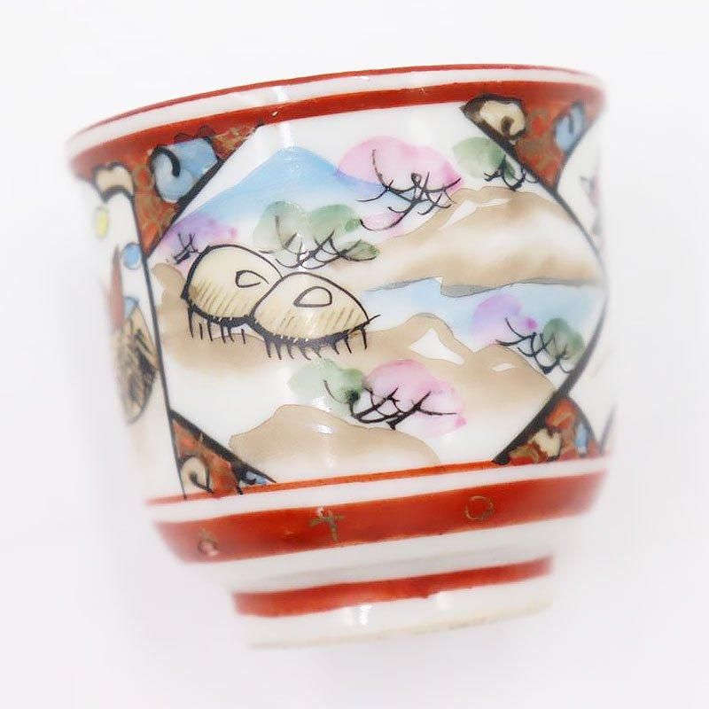 大正時代の希少なアンティーク九谷焼猪口」